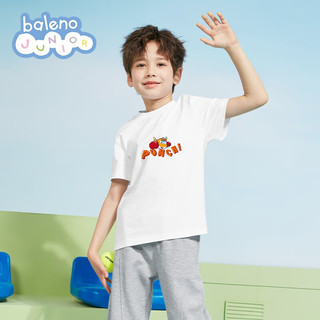 Baleno Junior班尼路童装2023春夏新款男女童卡通印花中性T恤儿童 086Q鲜橙色 120cm