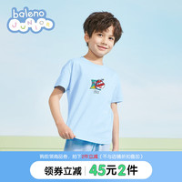 Baleno Junior班尼路童装2023春夏新款男女童卡通印花中性T恤儿童 00B3羊绒蓝 110cm