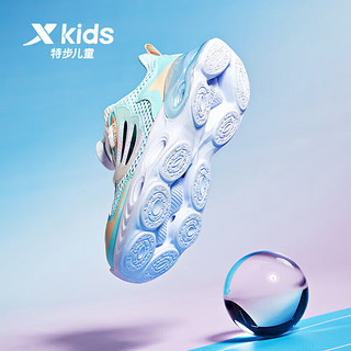 特步（XTEP）儿童童鞋女童小童时尚潮流运动跑鞋 泡沫蓝2/宁静蓝 32码