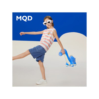 马骑顿(MQD)MQD童装男女童夏儿童新款宽松无袖条纹运动背心 粉红条 120cm