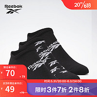 Reebok 锐步 官方男女同款SOCK经典运动舒适休闲短袜3双装GG6679