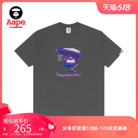Aape 男装春夏撞色幻彩猿颜图案字母印花潮流短袖T恤0697XXG