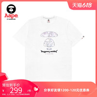 Aape男装春夏线型迷彩猿颜字母印花短袖T恤0696XXG