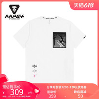 AAPE+ 运动男装秋冬撞色猿颜字母印花迷彩口袋拼接短袖T恤0567XXF