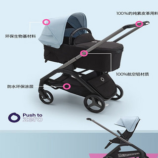 博格步（BUGABOO）新品上市Dragonfly一键收车双向乘坐可坐可躺城市功能型儿童推车 午夜黑蓬 黑座布 石墨灰车架