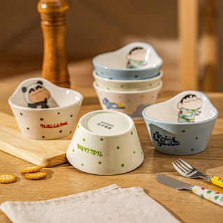 摩登主妇 蜡笔小新联名创意米饭碗家用卡通沙拉碗可爱陶瓷饭碗甜品碗 青蛙系列异形碗 单个装