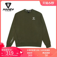 AAPE+运动男装猿颜字母印花3D剪裁圆领休闲卫衣3516XXB