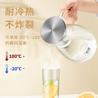 富光凉水壶家用夏冷水壶大容量玻璃耐热高温凉白开水杯茶壶光面