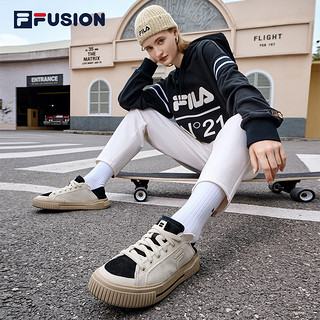 FILA 斐乐 FUSION斐乐WALLRIDE女鞋帆布鞋休闲运动鞋灯芯绒一脚蹬鞋子