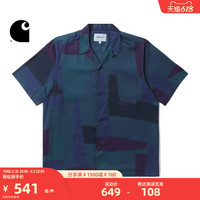 Carhartt WIP复古圆顶建筑结构图案印花短袖夏威夷衬衫030040I