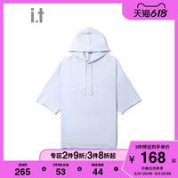 it 5cm/FIVECM男装连帽短袖卫衣春季宽松落肩套头衫3101S