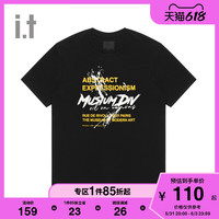 it MUSIUM DIV.男装短袖T恤2021春夏潮流撞色logo印花20798X