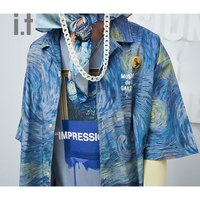 it MUSIUM DIV.男装短袖T恤春夏潮流画框油画印花20855XI