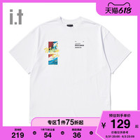 it MUSIUM DIV.男装短袖T恤春夏潮流个性油画印花20927XH