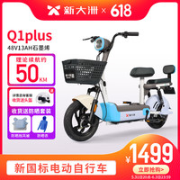 PALLA 新大洲 新国标电动车自行车学生时尚电瓶车小型代步车派乐Q1Plus48V13A