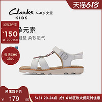 Clarks 其乐 男女童鞋夏季新款5~8岁软底可爱贴花沙滩凉鞋儿童凉鞋