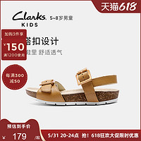 Clarks 其乐 童鞋男中童5~8岁时尚简约扣带厚底休闲儿童凉鞋