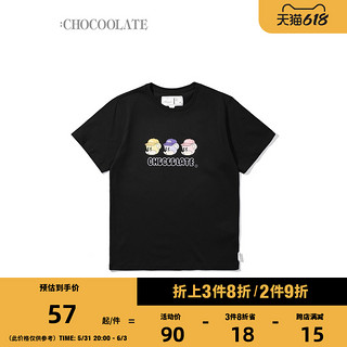 : CHOCOOLATE女装短袖T恤秋季可爱三只小熊印花1670XFH XS YEX/黄色