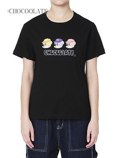 : CHOCOOLATE女装短袖T恤秋季可爱三只小熊印花1670XFH XS YEX/黄色