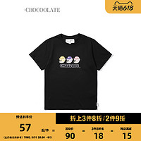 : CHOCOOLATE女装短袖T恤秋季可爱三只小熊印花1670XFH S WHX/白色