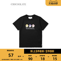 : CHOCOOLATE女装短袖T恤秋季可爱三只小熊印花1670XFH S BLE/蓝色