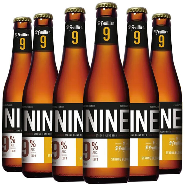 PLUS会员、临期品：Saison 圣佛洋 9号啤酒 比利时金色烈性艾尔精酿啤酒 330ml*6瓶