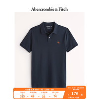 ABERCROMBIE & FITCH男装 经典刺绣宽松休闲复古美式易穿搭翻领短袖Polo衫313545-1 海军蓝 M (180/100A)
