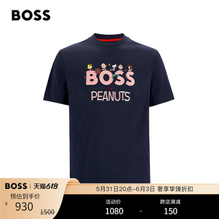 HUGO BOSS 男士七夕款PEANUTS联名T恤 50477894