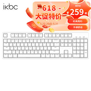 ikbc C104 104键 有线机械键盘 正刻 白色 Cherry青轴 无光