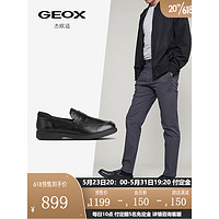GEOX杰欧适经典款男鞋时尚休闲商务软面缓震乐福鞋SPHERICA U25EMB 黑色C9999 39