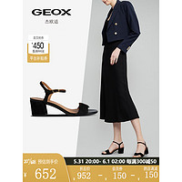 GEOX 杰欧适 2023年夏季女鞋休闲百搭意式格调时装凉鞋D35RNE 黑色C9999 35