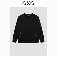 GXG 自游系列 男士黑色圆领卫衣 GC131006K