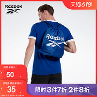 Reebok 锐步 官方男女同款GYMSACK经典户外抽绳便携双肩背包FQ5516