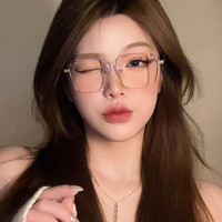 美司超轻高度数眼镜宽边方框透明大框近视可配度数防蓝光H2565 H2565椰子灰C03 配1.56非球面镜片