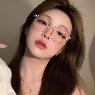 美司超轻高度数眼镜宽边方框透明大框近视可配度数防蓝光H2565 H2565藕粉色C06  配1.71防蓝光镜片