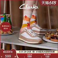 Clarks 其乐 阿甘鞋男女同款春秋小白鞋拼色潮流舒适休闲板鞋运动鞋 暗橘色 (男款) 261671867 45