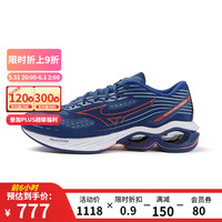 Mizuno 美津浓 男女运动跑步鞋 网面透气缓震慢跑鞋 01/蓝色/橙色 39