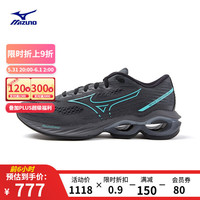 Mizuno 美津浓 男女运动跑步鞋 网面透气缓震慢跑鞋 07/灰黑色/绿色/金属灰 42.5