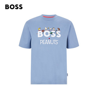 HUGO BOSS 款七夕BOSS X PEANUTS联名针织布T恤 404-深蓝色 M