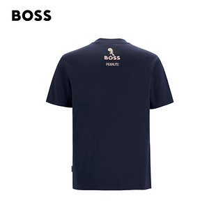 HUGO BOSS 款七夕BOSS X PEANUTS联名针织布T恤 404-深蓝色 S