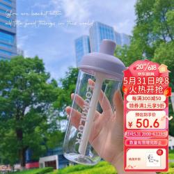 LOCK&LOCK 乐扣乐扣 多功能奶茶杯Tritan吸管杯子塑料便携水杯男女700mL紫色ABF792PUP