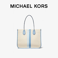 MICHAEL KORS 迈克·科尔斯 MK Heidi 大号帆布条纹大容量手提单肩托特包女包