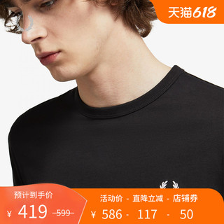 FRED PERRY男士短袖T恤2023夏季新款休闲麦穗刺绣纯棉多彩潮M3519 蓝色BLC XL 180/88A