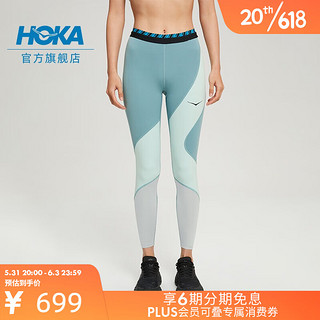 HOKA ONE ONE 女款跑步健身运动裤Hupana Tight紧身舒适柔软 灰绿 M