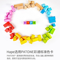 Hape 积木 80粒宝宝花园桶装木头拼装玩具