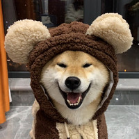 华元宠具狗狗衣服金毛衣服拉布拉多中型犬大型犬宠物衣服大狗衣服秋冬装冬天保暖舒适柯基柴犬两脚装外出居家 可爱狗熊两脚装(带牵引孔) 6XL-(建议50-60斤)