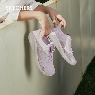 Skechers斯凯奇女鞋夏季运动鞋简约厚底增高缓震透气休闲鞋板鞋 薰衣草色/LAV 40 /270mm