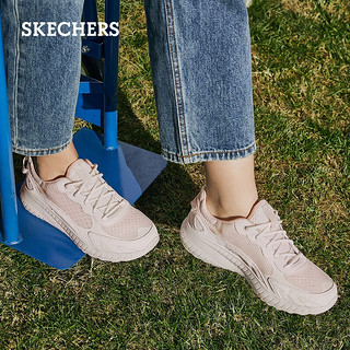 Skechers斯凯奇女鞋夏季运动鞋简约厚底增高缓震透气休闲鞋板鞋 白色/浅粉红色/WLPK 36 /230mm