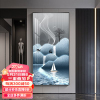 瑞尚（RUISHANG）玄关装饰画现代简约客厅入户门过道墙画轻奢大气走廊挂画 福禄似锦 60*120/烤瓷镶钻+铝合金边框