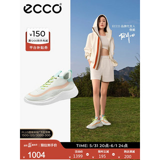 爱步（ECCO）爱步运动鞋女 厚底撞色设计运动休闲鞋 悦动825313 白色蜜桃粉82531360403 35